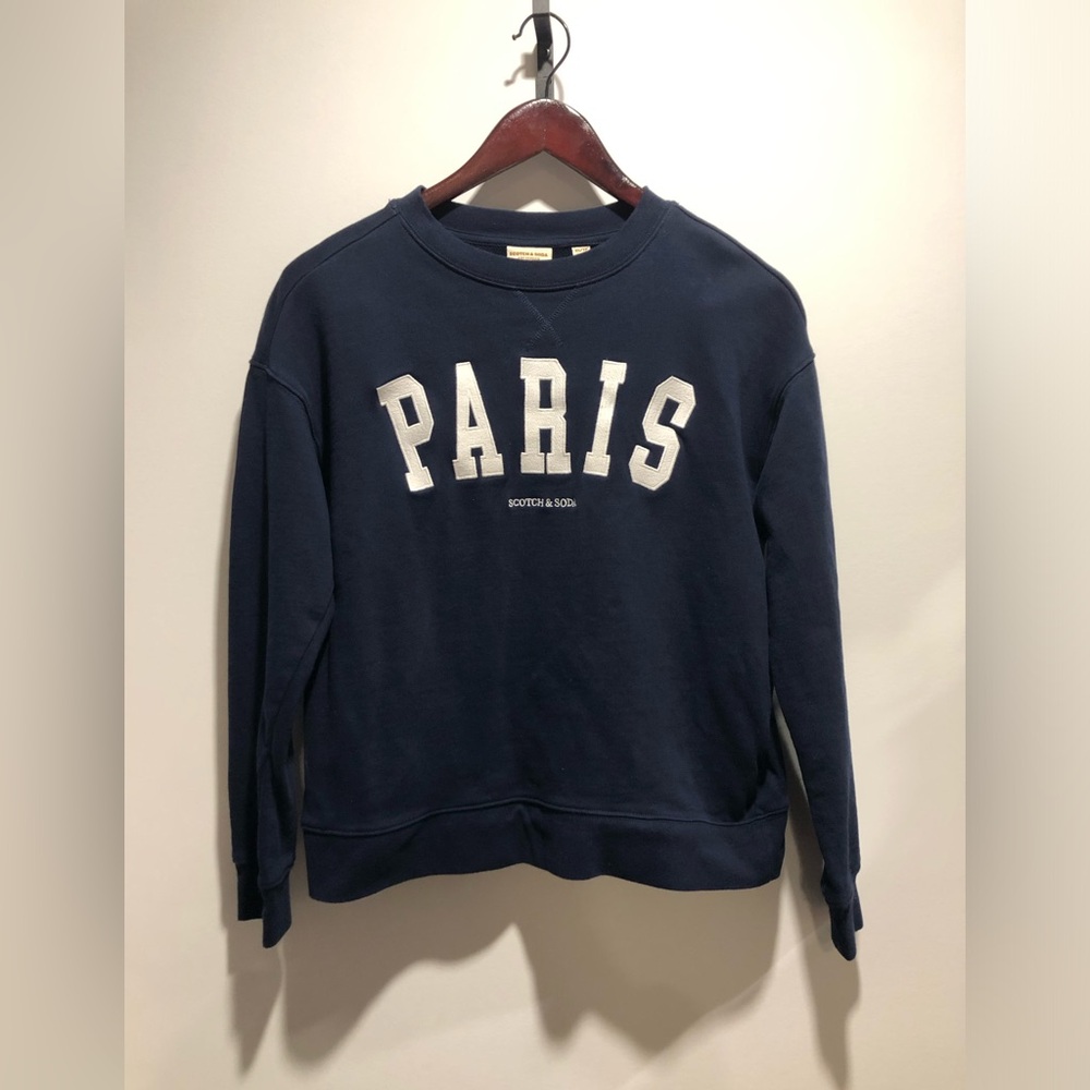 Scotch & Soda Dark Blue Cotton Crewneck